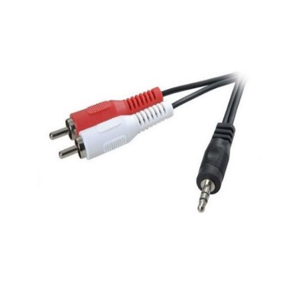 Imagen de CABLE ARMADO PLUG 3,5 A 2 RCA MACHO ARMADO DE LUJO