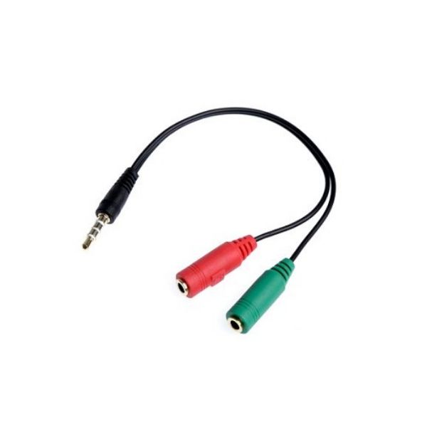 Imagen de CABLE ADAPTADOR MACHO 3.5 - 2 JACK 3.5 MIC/AURICULAR