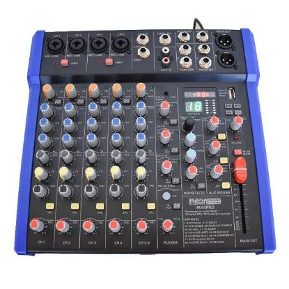 Imagen de CONSOLA MIXER MOON MX6PRO 6 CANALES USB 99 EFECTOS BLUETOOTH