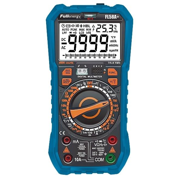 Imagen de MULTIMETRO TRUE RMS NCV FREC CAP TEMP FUGA FULLENERGY FL58A+